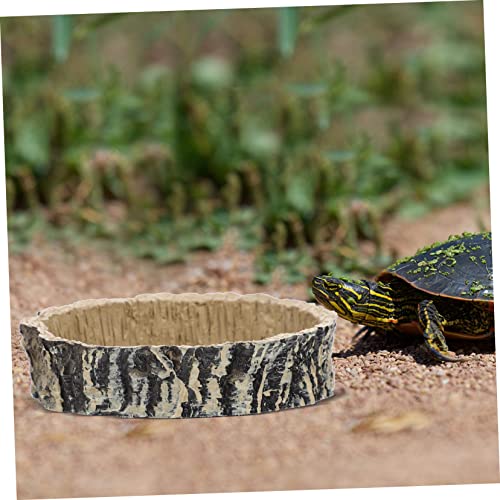 MERRYHAPY Reptile Food and Water Dish Durable Resin Tortoise Feeder for Lizards Frogs and Geckos Practical Storage Container for Reptile Pets