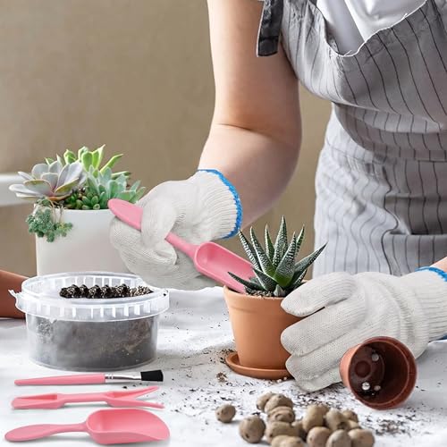 13 Pcs Succulent Care Tools, Mini Garden Transplanting Tool Set | Ideal for Succulent Planting, Miniature Gardening and Indoor Bonsai Care, Pink - style: Pink
