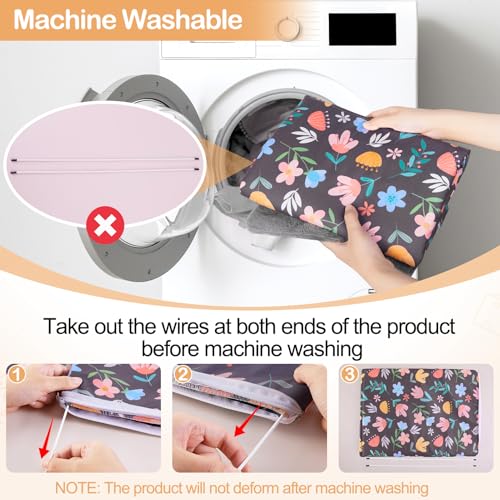 Unicorn Catcher Washable Guinea Pig Tunnel with Curtains for Small Animals | Cozy Small Pet Hideout Featuring Curtains For Privacy Ideal For Hamsters, Chinchillas And Bunnies To Rest And Play - color: Gray Flowers
