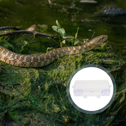 KALLORY Escape-Proof Suction Cup Reptile Feeder Bowl, Anti-Escape Lizard Feeding Basin with Water Dish for Geckos and Small Reptiles in Terrariums