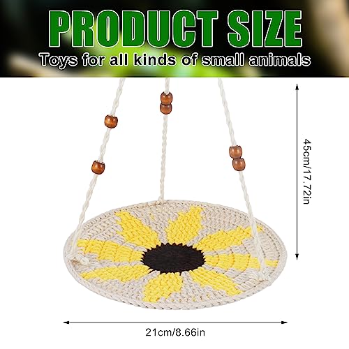 Jspupifip Reptile Hammock Bearded Dragon Accessories Reptile Summer Bed | Small Pet Habitat Shelter Cage Accessories for Chameleon Birds Rats Hamster Iguana - color: Beige&Yellow