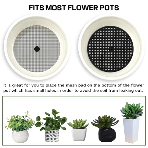 60 Mesh Screen for Planter Pots, Plant Drainage Insert, Pot Grid Mats Pads | 50PCS Mesh Screens + 10PCS Pot Bottom Grid Mats, 4 Inch Breathable Reusable Flower Pot Hole Pads For Indoor Outdoor Planters - size: 4 Inch