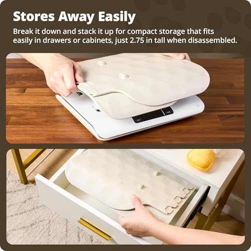 Greater Goods Wiggle-Proof Digital Pet Scale for Cats, Dogs & Small Animals | Weighs Puppies, Kittens & Senior Pets up to 44 lb, Removable Tray, Tare Function, Measures in lb, oz & kg for Growth Tracking
