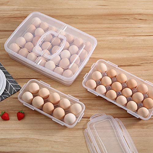 XBY-US 4 Pack Covered Egg Holders,Egg Holder For Refrigerator,travel egg Storage Container,Plastic Refrigerator Egg Trays,camping egg box,Deviled Egg Tray Carrier with Lid Fits 18X4 Eggs(72 Eggs) - style: A-18 Egg-4 Pack