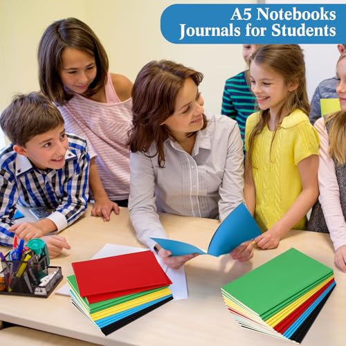 100 Pcs Journals Notebooks Bulk - Kraft Softcover A5 Small Notebooks 5.5 Inch x 8.3 Inch Notepads with 60 Page 30 Sheet for Writing Sketch Travel Office Supplies(Multicolor,Lined) - color: Multicolor, style: Lined