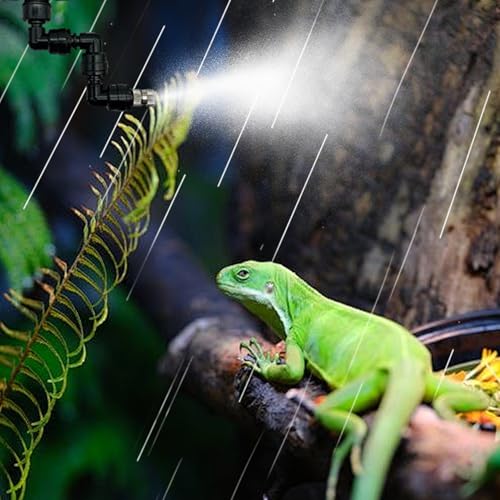 Sprinklers, Mister for Reptile Tank, 6PCS Adjustable Misting Nozzles, 360° Reptile Mister Spray Nozzle, Plastic Terrarium Mister Nozzle for Greenhouse Courtyards Gardens Plants