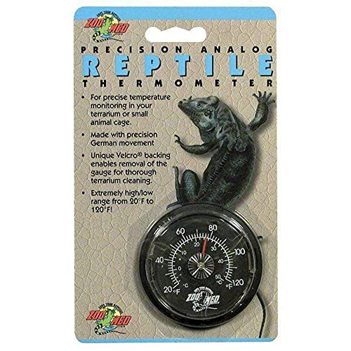 Zoo Med Analog High Range Reptile Thermometer,Black,2.5" diameter