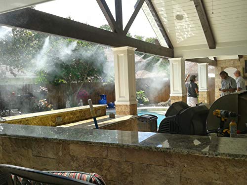 Patio Misting Kit Assembly - Make your own Misting System - Easy to build and Install - 5 Minute Installation (84Ft - 24 Nozzles) - size: 84Ft - 24 Nozzles
