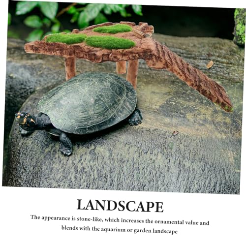 BESPORTBLE Turtle Basking Platform for Reptiles Durable Aquarium Landscape Decoration Multi-Functional Climbing Ramp Easy Access for Turtles and Frogs Water-Resistant Resin Design