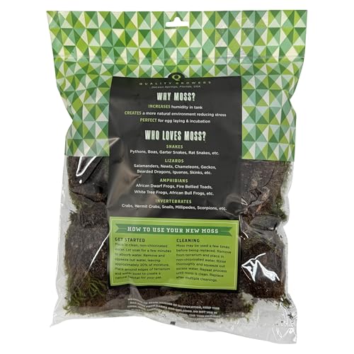 Mood Moss for Terrarium Habitats, Medium 1-Pack | Preserved Moss for Reptiles, Amphibians & Invertebrates Terrariums, Humidity Control, Soft, Dye-Free, Family Owned, USA Made - size: Medium 1-pack, style: Mood Moss