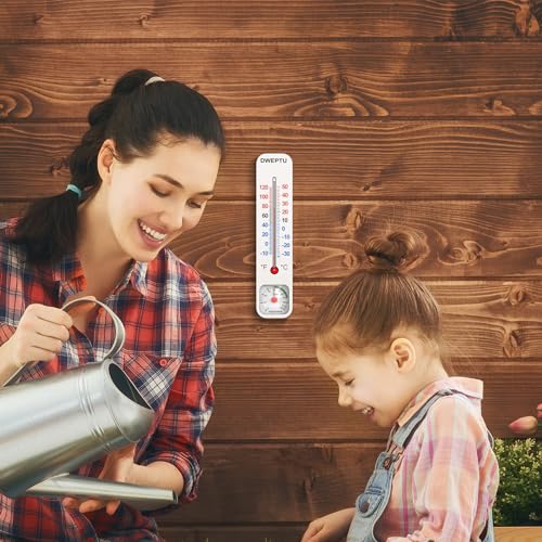 Outdoor/Indoor Thermometer Hygrometer Humidity Monitor Temperature Humidity Gauge Meter with Celsius/Fahrenheit (℃/℉) for Patio Field Cellar Garden Greenhouse Closet by DWEPTU