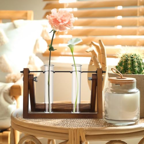 4Pcs Hydroponic Glass Test Tube Vases for Flower Propagation Small Plant Terrarium Holders Space-Saving 5.90X1.18X1.18In Home Office Decoration