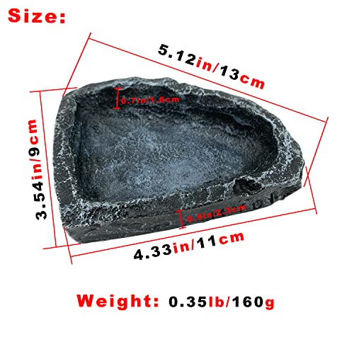Reptile Water Dish Food Bowl, 2 Pack Reptile Feeding Dish Corner Bowl Terrarium Bowls for Bearded Dragon Lizard Frog Gecko Tortoise Hermit Crab - color: 2 Pack Corner Bowls