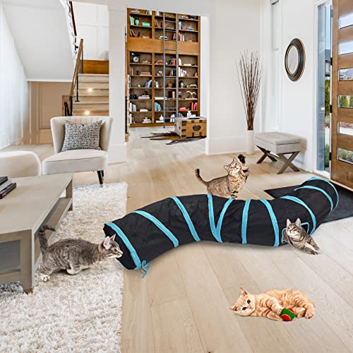Bemodst Collapsible Cat Tunnels - 2/3/4/5 Way Interactive Maze for Kittens, Rabbits, Ferrets - color: S-Type 2 Way