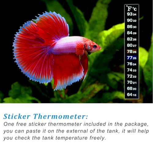 300Watt Aquarium Heater for 50-70 Gallon Fish Tank, Adjustable Submersible Heater Thermostat with Thermometer Strip and Suction Cup