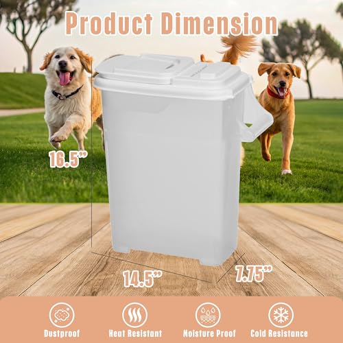 Buddeez Airtight Pet Food Storage Container, 32 Quart, with Pour Spout | For dog food, cat food or bird seed, Easy-pour lid or spout