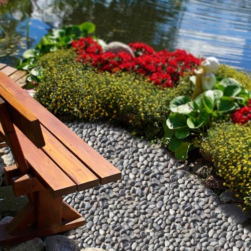 Pulovin 20 lbs River Rocks for Landscaping, 0.4-1 inch Natural Rocks for Aquarium, Fish Tank, Decorative Garden Stones for Plants, Flower Pots, Vase, Walkways - size: 0.4-1 Inch