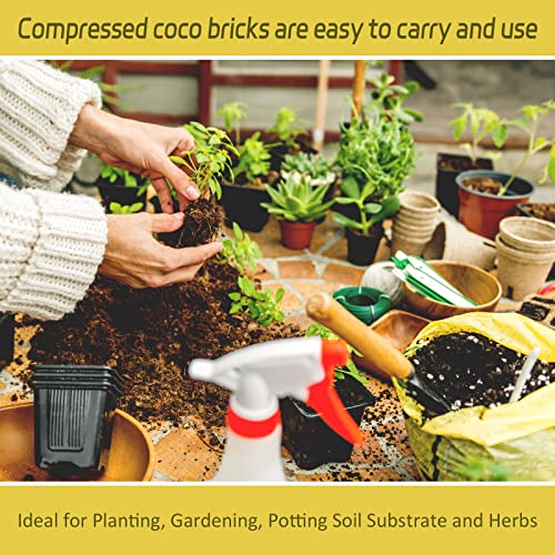 3 Pack Organic Coco Coir Brick for Plants, Natural Coconut Coir Soil | Moisture Retention, Coconut Fiber Substrate for Seed Starting, Soil Amendment, Potting Mix, Gardening, Composting & Reptile - size: 3 Pack