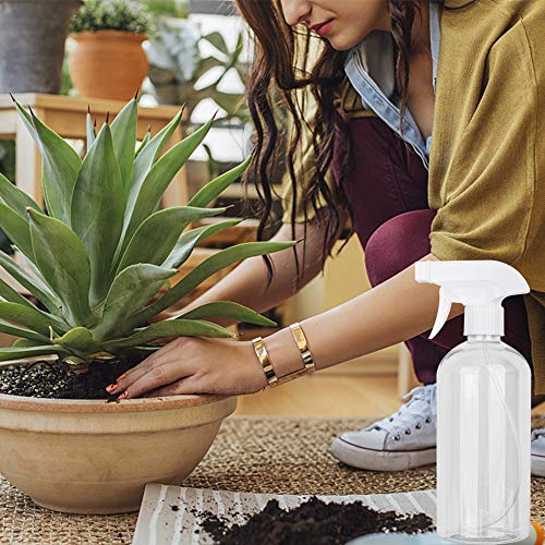 UUJOLY 17 oz Plastic Spray Bottle Trigger Empty Spray Bottles Clear Refillable Container for Water, Essential Oils, Hair, Cleaning Products, Adjustable Head Sprayer and Stream (2 Pack) | Adjustable Mist & Stream Nozzle – For Water, Hair, Cleaning, Essenti