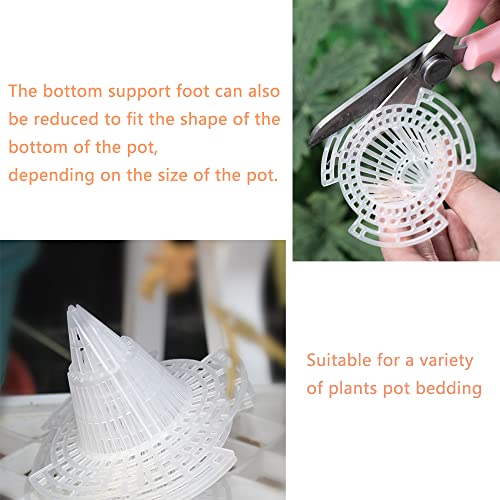 15 Pack Flower Pot Hole Mesh Pad Plastic Cone Bottom Grid Gasket Drain Mat Cover Drainage Screen for Plants Bonsai Gardening Breathable Hydrophobic Anti-Rot Root Prevent Soil Leakage