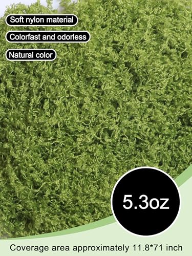 Forlaoers 5.3oz Light Green Artificial Floral Moss Fake Moss Faux Plant for DIY Crafts Fairy Garden Pot Filler Vase Greenery Decorating Project Indoor Model Making Walls Glass Decor - color: B:5.3oz Light Green