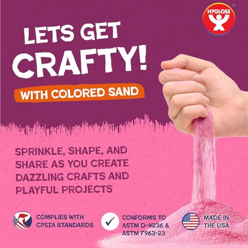 Hygloss Colored Sand – Patriotic Red, White & Blue Color Celebration Craft Sand for Art, July 4th, New Year’s, Holiday Decor, Kids Party Crafts – 100% Natural & Environmentally Friendly (3 lb Bottle) - color: Patriotic Mix, size: 3-Pound