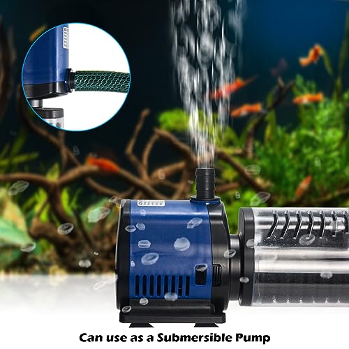 Pond Pump 660GPH Filtration, Sump Submersible Water Pump w/Sponge Filter, 8ft. High Lift, Quiet for Aquarium Hydroponics, Dry Burning Protection - size: JQP-2500F-660GPH(for 100-300 Gallon)