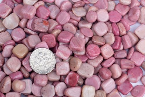 ZenQ 1 lb Crystal Chips, Tumbled Stone Chips for Crafts | Polished, Undrilled Gemstones for Resin Art, Vase Filler, Plant Decor, Candle Making, and DIY Projects - color: Rhodonite 0.2"- 0.6"