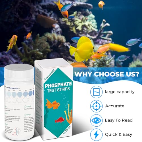 Phosphate Test Kit, 50 Count Aquarium Phosphate Test Strips, Aquarium Water Test Kit Fast & Easy Testing Phosphate for Freshwater & Saltwater - size: Phosphate - 50 strips