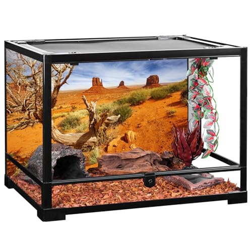 AWERT 30x12 in Terrarium Backdrop Orange Desert Reptile Habitat Background | AWERT Canyon Deadwood Rocky Desert Polyester Terrarium Background - size: 30x12in/75x30cm