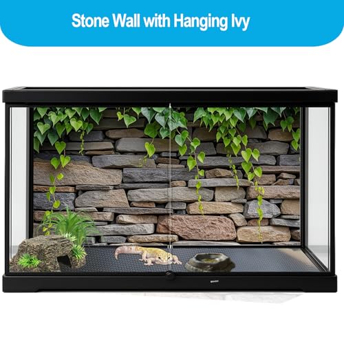 3 Pcs Reptile Tank Background, Bearded Dragon Tank Accessories, 36x18 inches 40 Gallon Polyester Terrarium Background Décor for Leopard Gecko, Crested Gecko, Turtle, Bearded Dragon