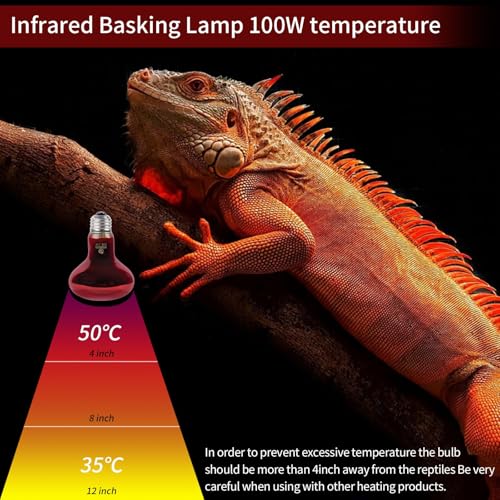 Reptile Heat Lamp,75W Red Basking Spot Lamp Bulb for Chickens Amphibians, Infrared Heat Emitter Light for Coop - size: Infrared 75W 1 Pack