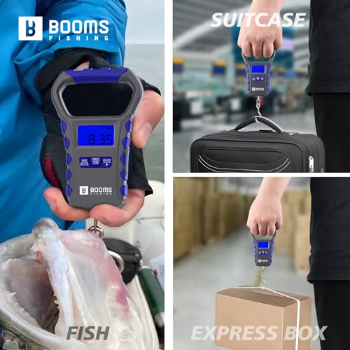 Booms Fishing Digital Fish Scale: 65lb Capacity, USB Charging, XW50 | LCD Display, Waterproof, 8 Memory Storage, Ergonomic Handle, Luggage Scale, Potrable Carry Fishing Accessory - size: Only scale