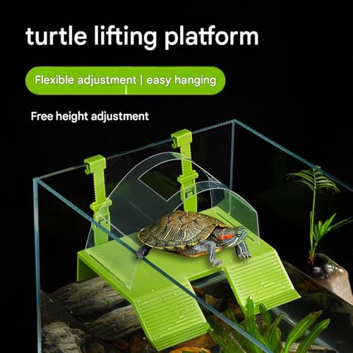 Reptiles Large Rest Platform with Ramps Ladder Basking Floating Terrace Turtle Habitat Terrarium Accessories Aquariums Accessories Realistic Turtle Climbing Ramps and Sunning Basking Platform Tortoise - color: Green, size: Small