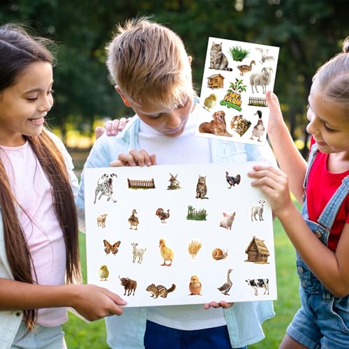 312Pcs Farm Animals Stickers, Cute Farm Barnyard Cow Sheep Horse Decorations Stickers for Scrapbooks Envelopes Cards Gifts Crafts Decor - style: Farm Animals
