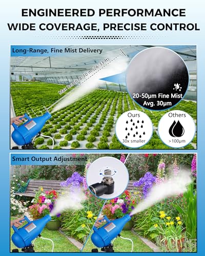 4.5L Electric Fogger Machine, 1400W Portable Sprayer with 30ft Spray Distance & Adjustable Nozzle for Applying Cleaning Solutions in Home, Hotel, School, Yard and Large Indoor Outdoor Spaces