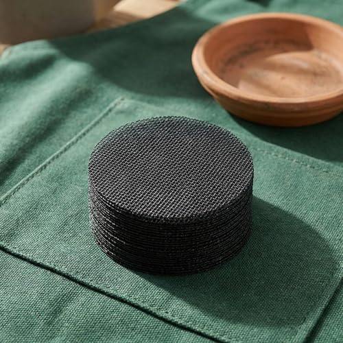 50 PCS Mesh for Plant 1.2/2/2.8 Inch Assorted Sizes Rounds Drainage Hole Mesh Pad Planter Bottom Drainage Inserts Grid Mat for Potted Succulent (7.5X7.5CM) - size: 7.5X7.5CM