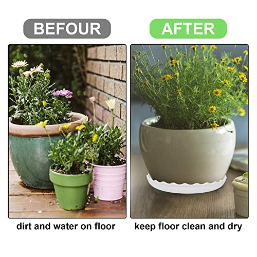 12Pcs Plant Saucer, 6 8 10 Inch Durable Plastic Plant Trays for Pots, White Round Plant Pot Saucers, Drip Tray for Indoor and Outdoor Garden - color: White (6" 8" 10")