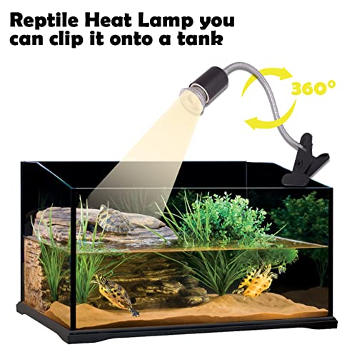 Reptile Heat Lamp,Adjustable and Timed Heat Lamps with 360° Rotatable Hos