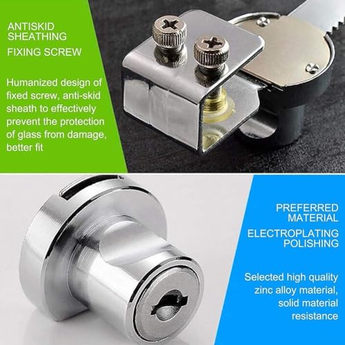 Sliding Glass Door Lock for Reptile Vivarium Terrarium Showcase Display Cabinet, Zinc Alloy Security Latch with Keys, Pet Enclosure Hardware(4-8mm) - size: 4-8mm