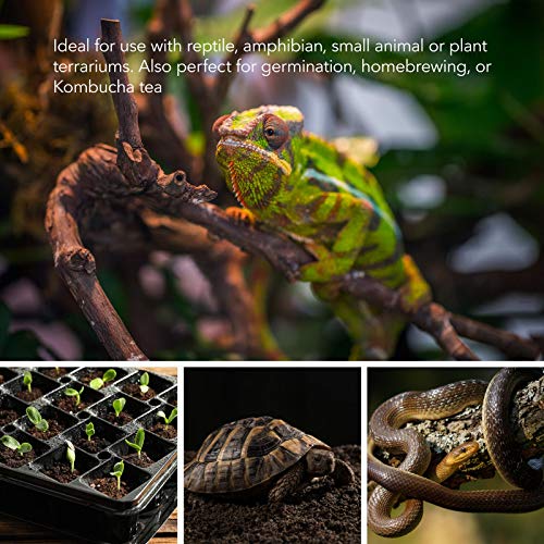 BN-LINK Reptile Heating Pad 8" X 12" with Adjust Knob, Adjustable Temperature Electric Indoor Under Tank Terrarium Heating Mat Waterproof for Turtles, Lizards, Frogs, and Other Reptiles - size: 8" X 12" with Adjust Knob