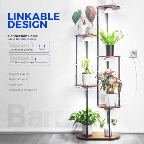 Barrina OG09 Puck Grow Light, 54W(6 x 9W), 5000K, Timer, 6 Packs, White | Full Spectrum Plant Light for Indoor Plants, Magnetic & Linkable, 5 Levels Dimmable, Small Grow lamp, Perfect for Plant Shelf - color: 5000K-White Cover, size: 6 Packs with Timer