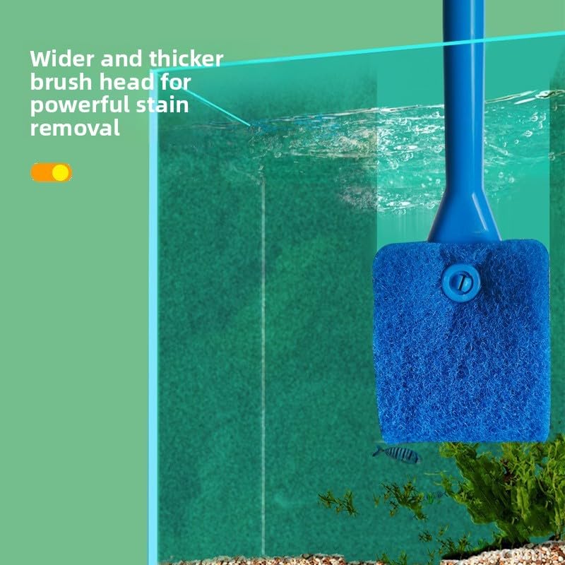 Algae Scraper Long Handle Cleaning Brush for Glass Fish Tanks (Blue)