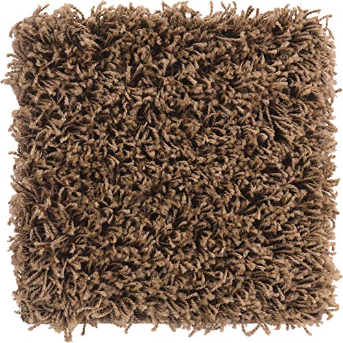Unique Loom Solid Shag Collection Area Rug (1' Square, Sandy Brown) - color: Sandy Brown, size: 1' x 1' (Square)