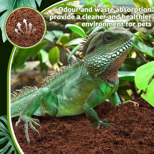 Riare 4 Pack Natural Coconut Fiber Substrate for Reptile- Premium Compressed Coconut Husk Terrarium Bedding for Reptile, Tortoise, Frogs, Snakes Hermit Crabs, Burrowing Animals - color: 4 pack