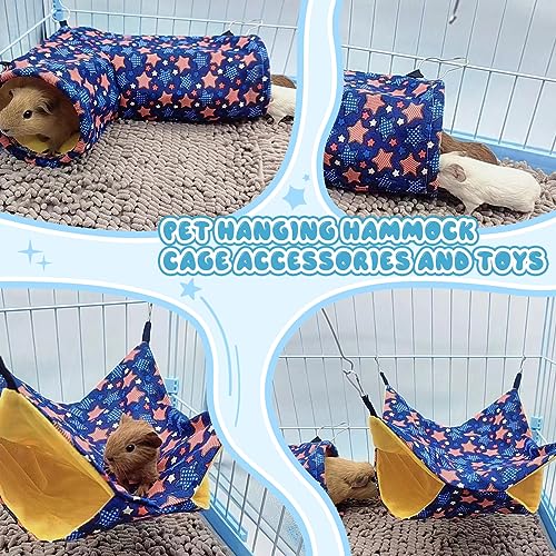 EAEDMY Guinea Pig Rat Tunnel Ferret Hammock, Small Animal Corner Tunnel & Tubes & Bed for Hedgehog Piggy Chinchilla Hideout Toys and Cage Accessories (3.Hammock&Tunnel) - color: 3.Hammock&Tunnel
