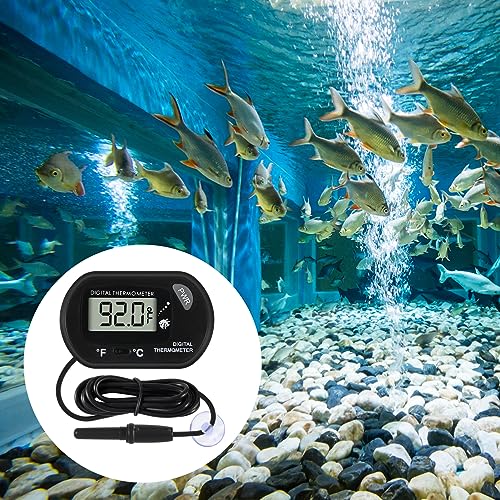 10Pcs Aquarium Thermometer Fish Tank Thermometer Reptile Terrarium Water Test Digital with LCD Display Fahrenheit/Celsius(℉/℃) - color: 10PCS