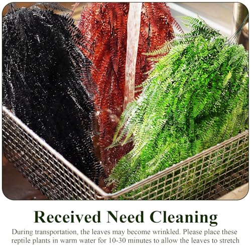 8 Pack Reptile Plants Terrarium Hanging Plant Vine Boston Climbing Terrarium Plant with Suction Cup for Bearded Dragons Lizard Crested Gecko Snake Crab Tank(Vivid Series,3 Colors) - style: Vivid Series