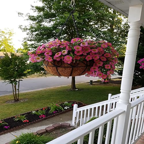 2 PCS 12 Inch Round Coco Liners Hanging Basket 100% Natural Replacement Coconut Fiber Liner for Garden Flower Pot Vegetables Herbs - size: 12 Inch Round