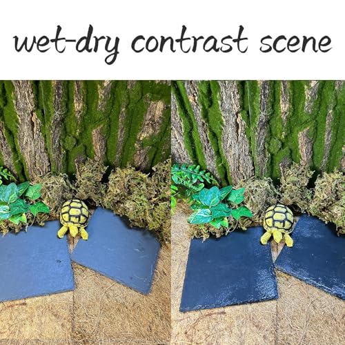 Reptile Basking Platform 2Pcs 6.0''x6.0'' Turtle Rock Plate Slate Feeding Food Dish Bowl Bathing Rest Terrace for Chameleon Lizard Bearded Dragon Gecko Snake Frog Newt (6.0''/15CM) - size: 6.0 inches